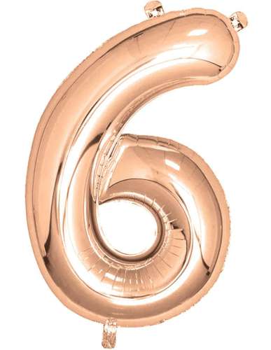 Rose Gold Foil Number Balloon - No 6